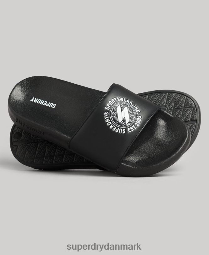 Superdry sort Kvinder sko kodetrykte poolskydere 868VH4409