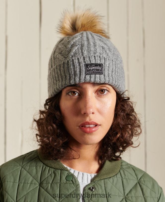 Superdry lysegrå Kvinder tilbehør kabel lux hue 868VH4279