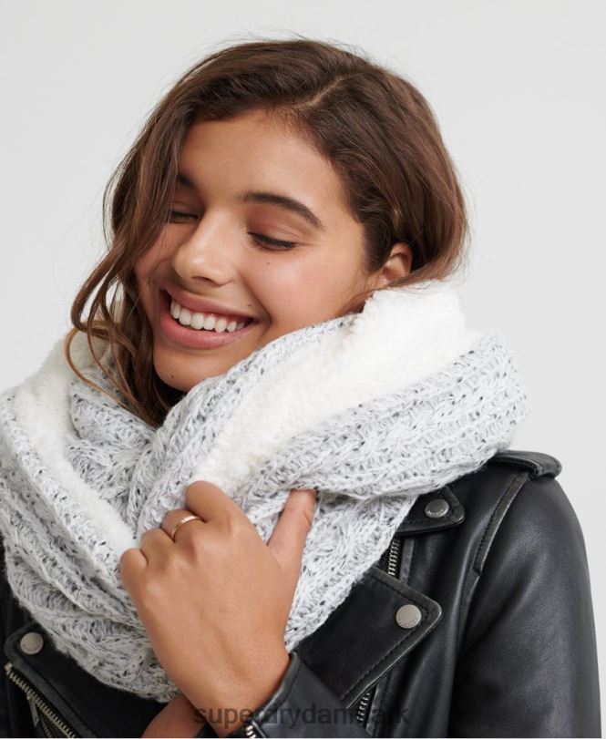 Superdry lysegrå Kvinder tilbehør gracie kabelsnood 868VH4335
