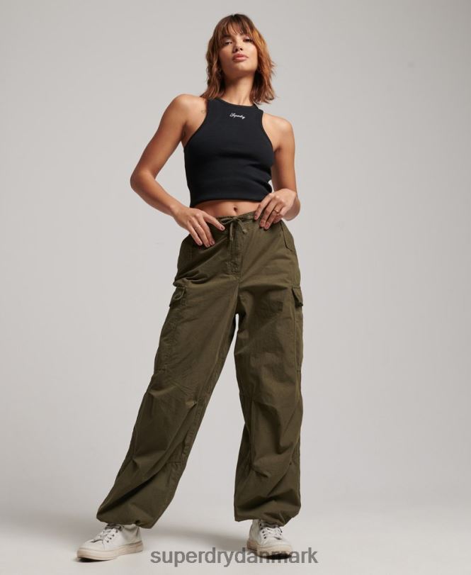 Superdry grøn Kvinder tøj baggy faldskærmsbukser 868VH2095