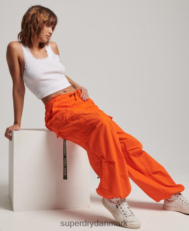 Superdry orange Kvinder tøj baggy faldskærmsbukser 868VH1973