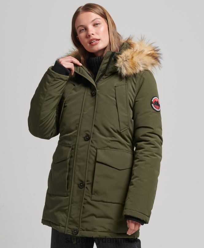 Superdry grøn Kvinder tøj everest parka frakke 868VH3781