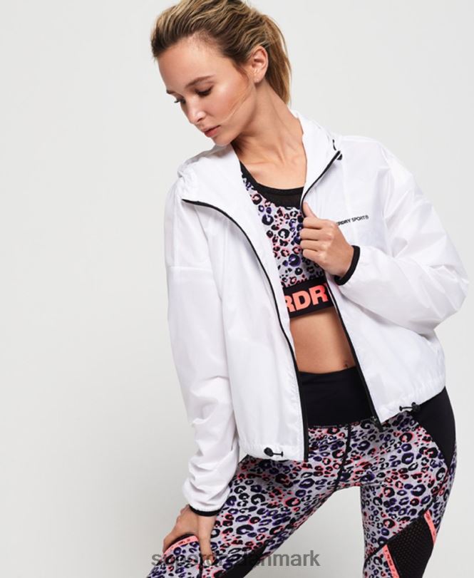 Superdry hvid Kvinder tøj aktiv flagermus jakke 868VH5721