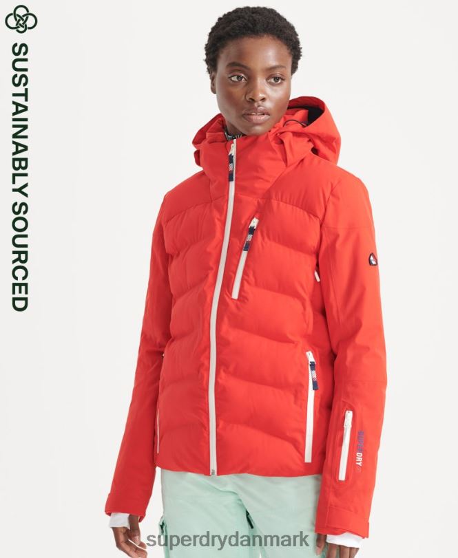 Superdry rød Kvinder tøj motion pro pufferjakke 868VH3832