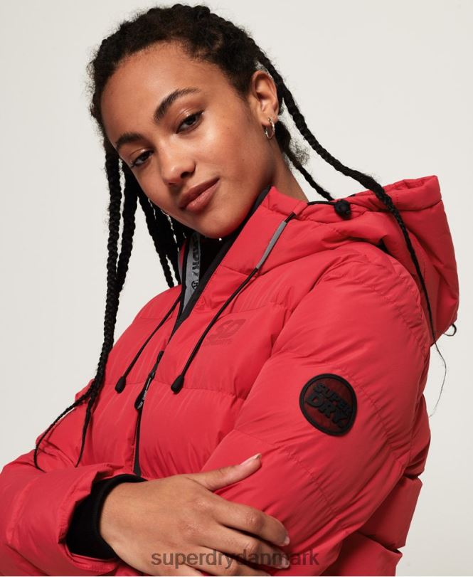 Superdry rød Kvinder tøj spirit puffer ikonjakke 868VH3831