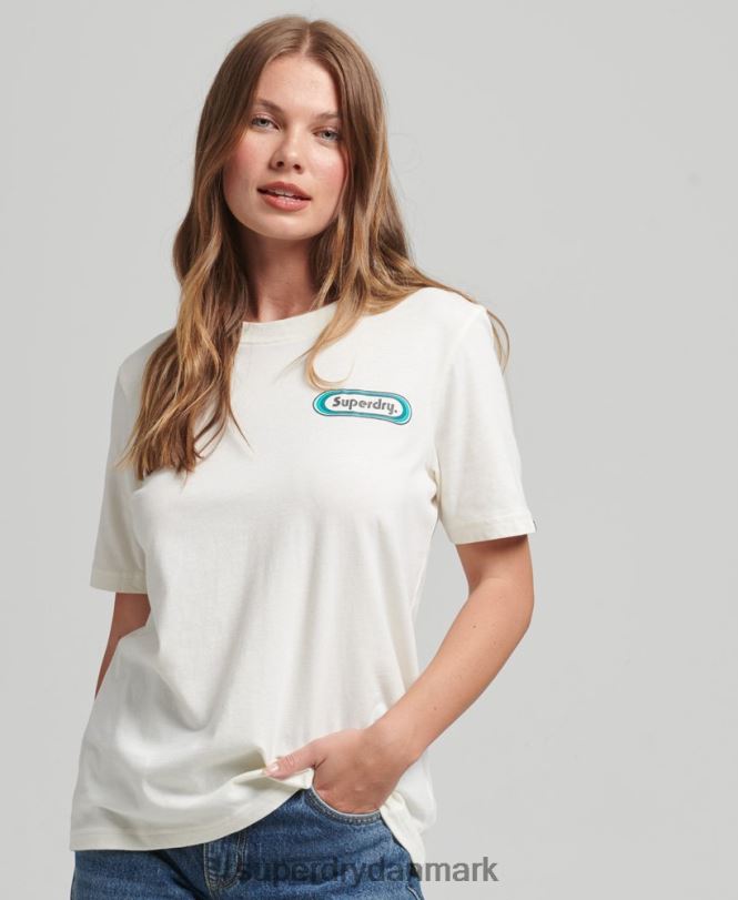 Superdry hvid Kvinder tøj trade tab t-shirt 868VH2803