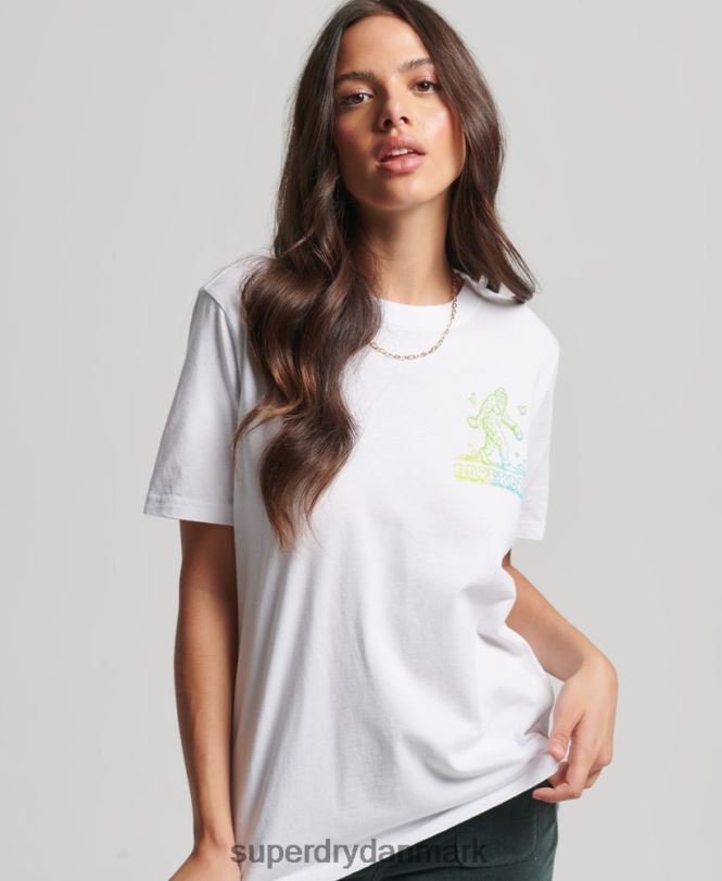 Superdry hvid Kvinder tøj woodland grafisk t-shirt 868VH2736