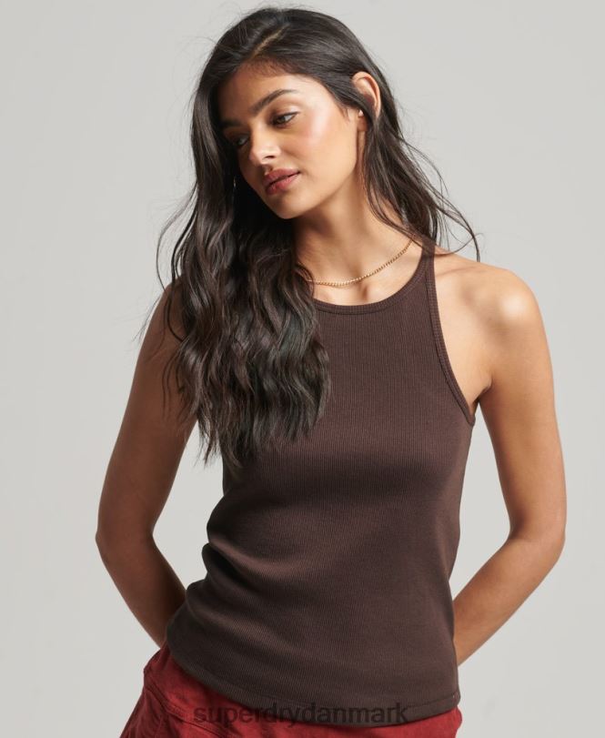 Superdry Brun Kvinder tøj racer vest top 868VH2925