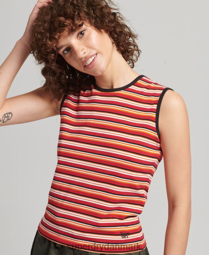 Superdry rød Kvinder tøj cali stribet tanktop 868VH6506