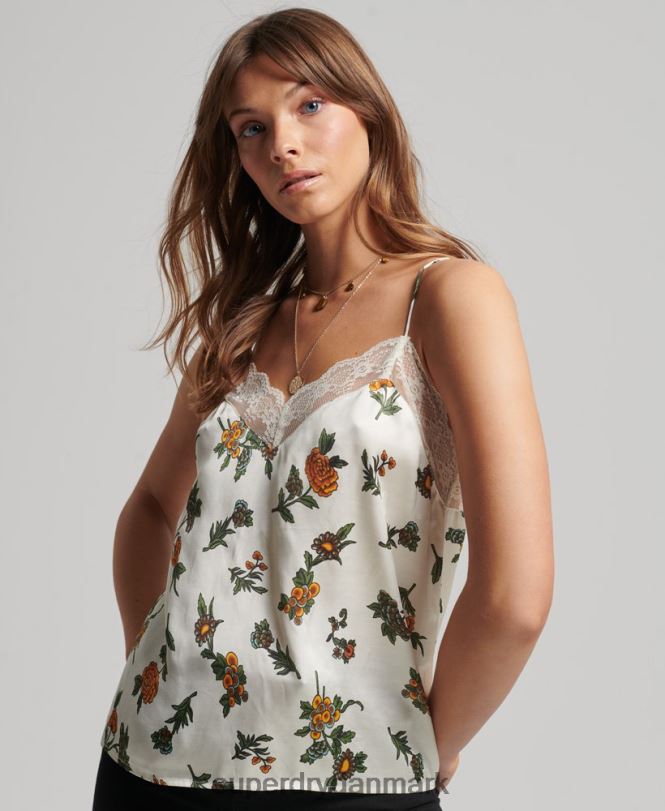 Superdry hvid Kvinder tøj satin cami top 868VH2995