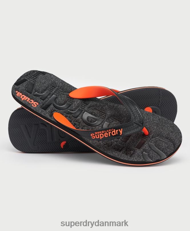 Superdry mørkegrå Mænd sko essentielle logo flip flops 868VH1947