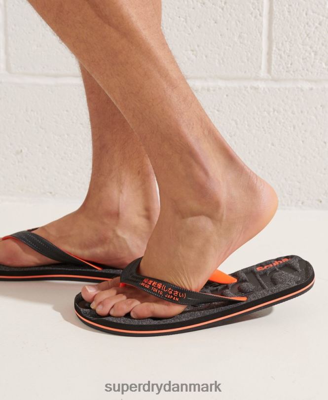 Superdry mørkegrå Mænd sko essentielle logo flip flops 868VH1947