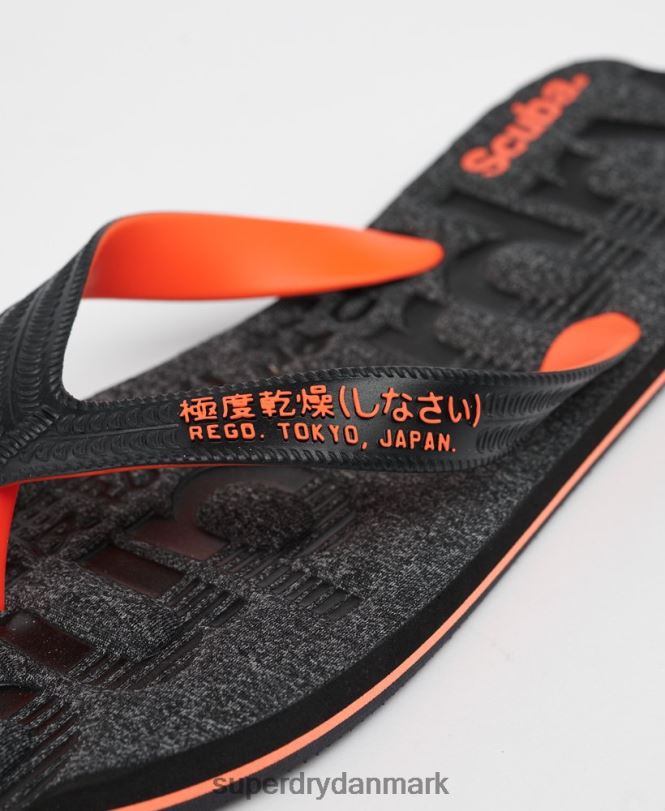 Superdry mørkegrå Mænd sko essentielle logo flip flops 868VH1947