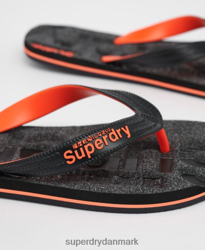 Superdry mørkegrå Mænd sko essentielle logo flip flops 868VH1947