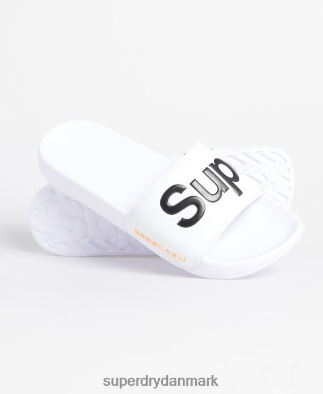 Superdry hvid Mænd sko klassiske logo-skydere 868VH1939
