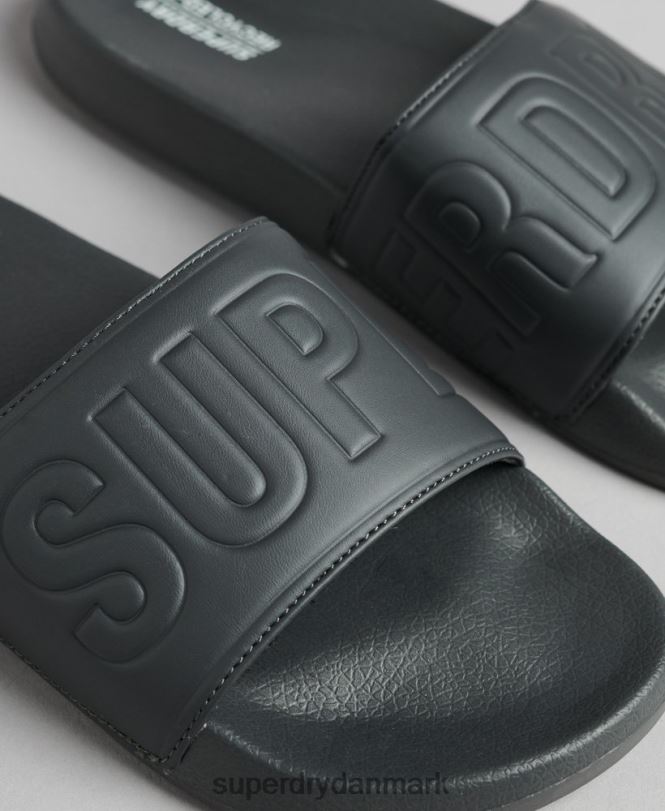 Superdry mørkegrå Mænd sko kode kerne pool skydere 868VH1889