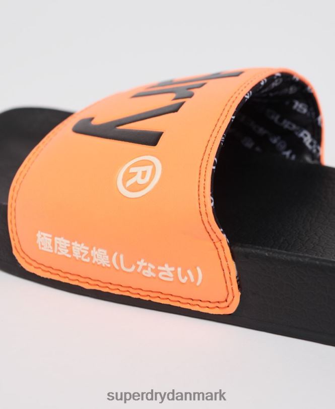 Superdry orange Mænd sko klassiske logo-skydere 868VH1934