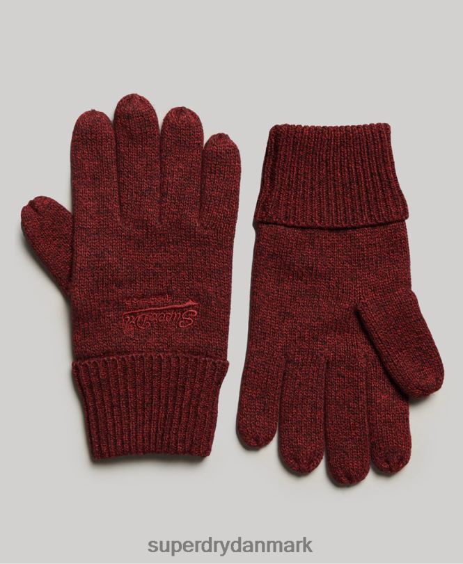 Superdry rød Mænd tilbehør essentielle almindelige handsker 868VH1703