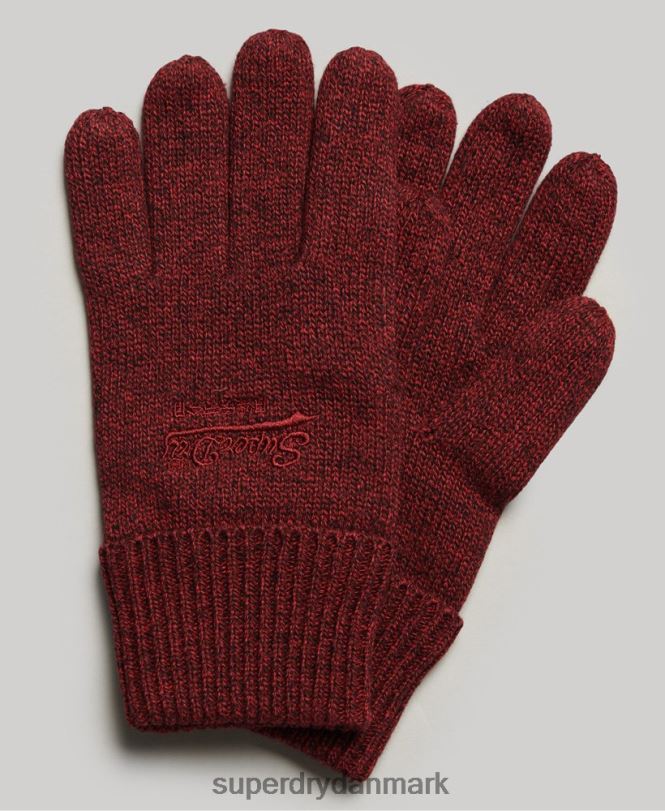 Superdry rød Mænd tilbehør essentielle almindelige handsker 868VH1703
