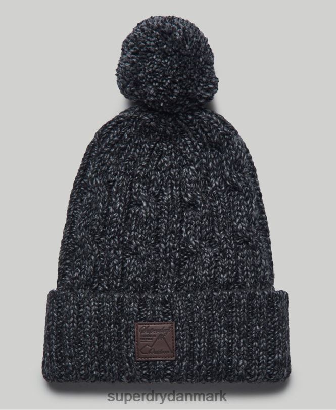Superdry mørkegrå Mænd tilbehør trawler kabel hue 868VH1806