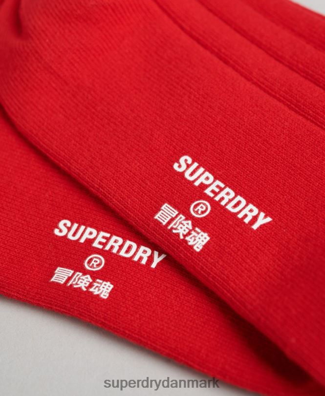 Superdry rød Mænd tilbehør ribsokker i økologisk bomuld 868VH1782