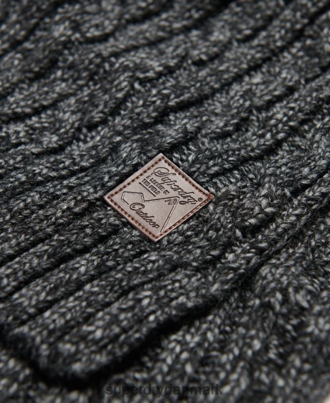 Superdry mørkegrå Mænd tilbehør trawler kabel tørklæde 868VH1816