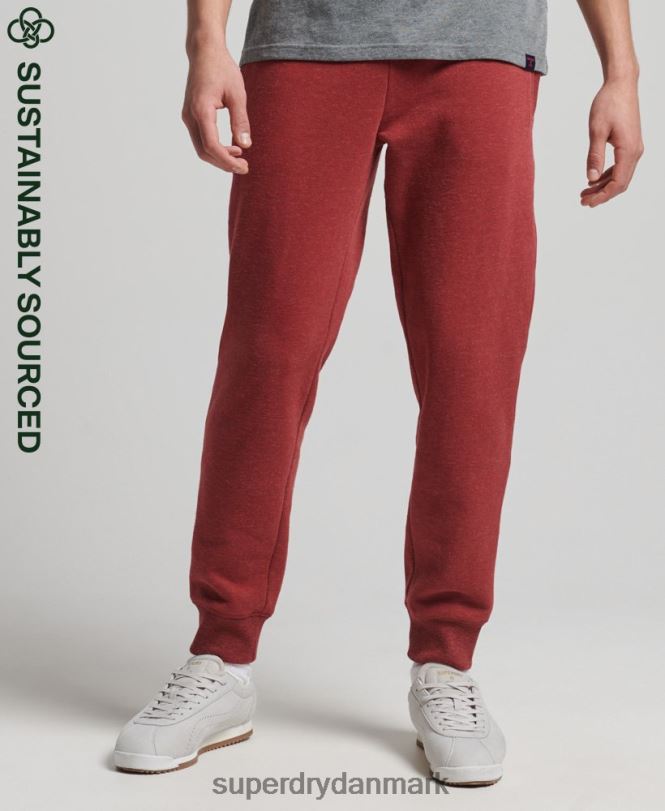 Superdry rød Mænd tøj vintage logobroderede joggers i økologisk bomuld 868VH6387