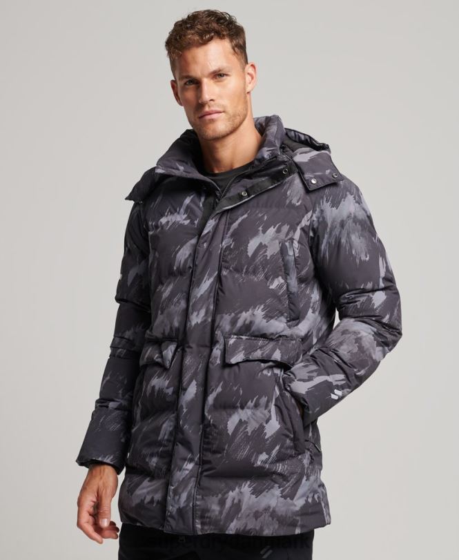 Superdry mørkegrå Mænd tøj boxy puffer coat 868VH5365