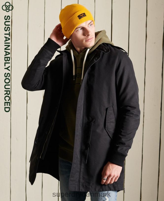 Superdry mørkegrå Mænd tøj militær premium parkafrakke 868VH4576