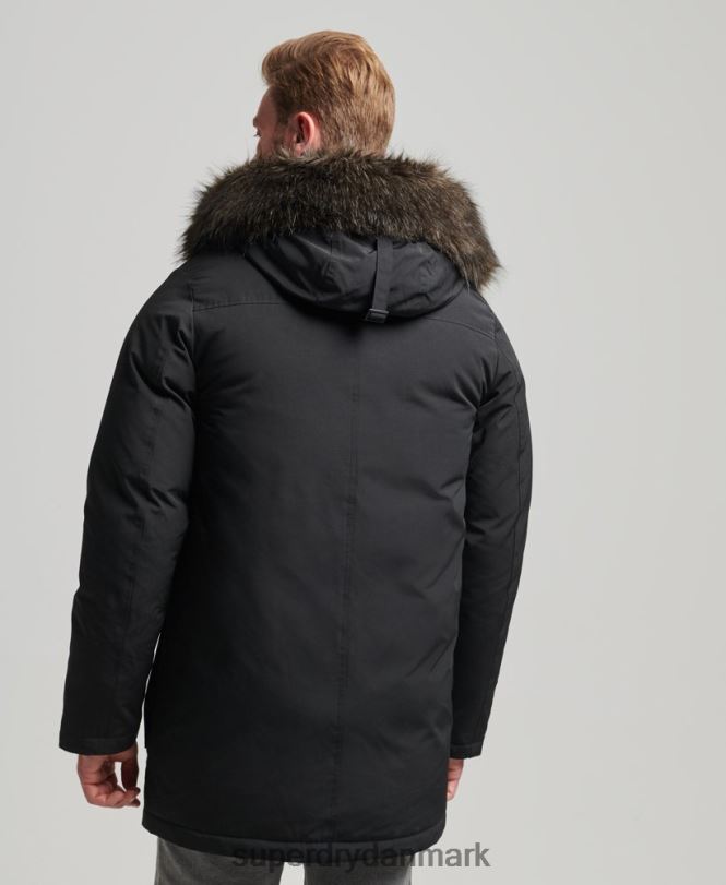 Superdry mørkegrå Mænd tøj rookie dun parka frakke 868VH4577