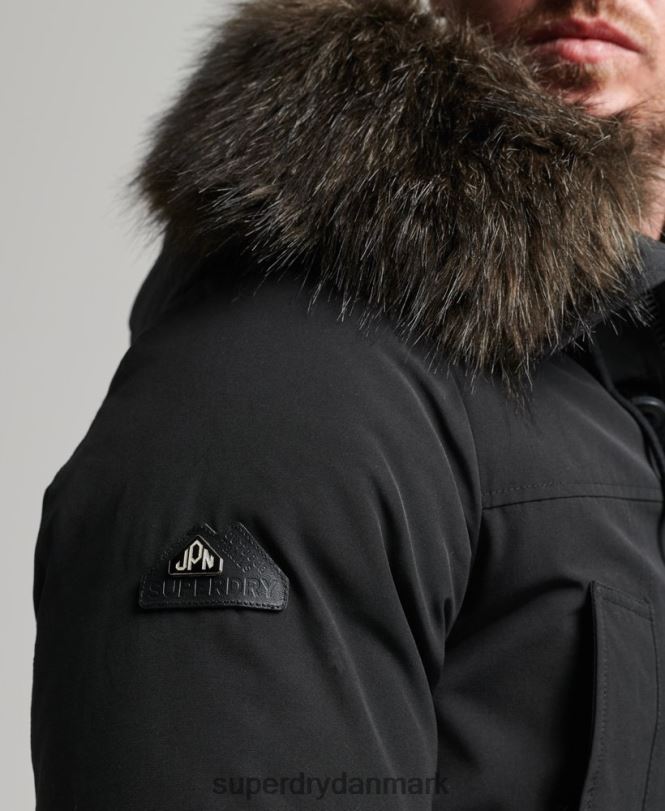 Superdry mørkegrå Mænd tøj rookie dun parka frakke 868VH4577