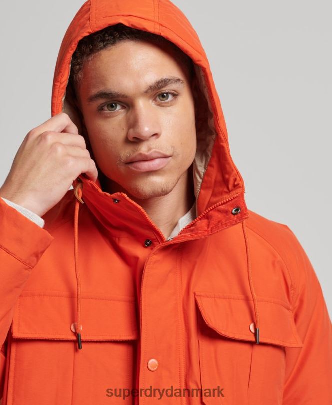 Superdry orange Mænd tøj bjergpolstret parkafrakke 868VH4532