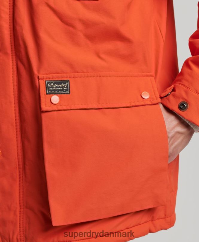 Superdry orange Mænd tøj bjergpolstret parkafrakke 868VH4532
