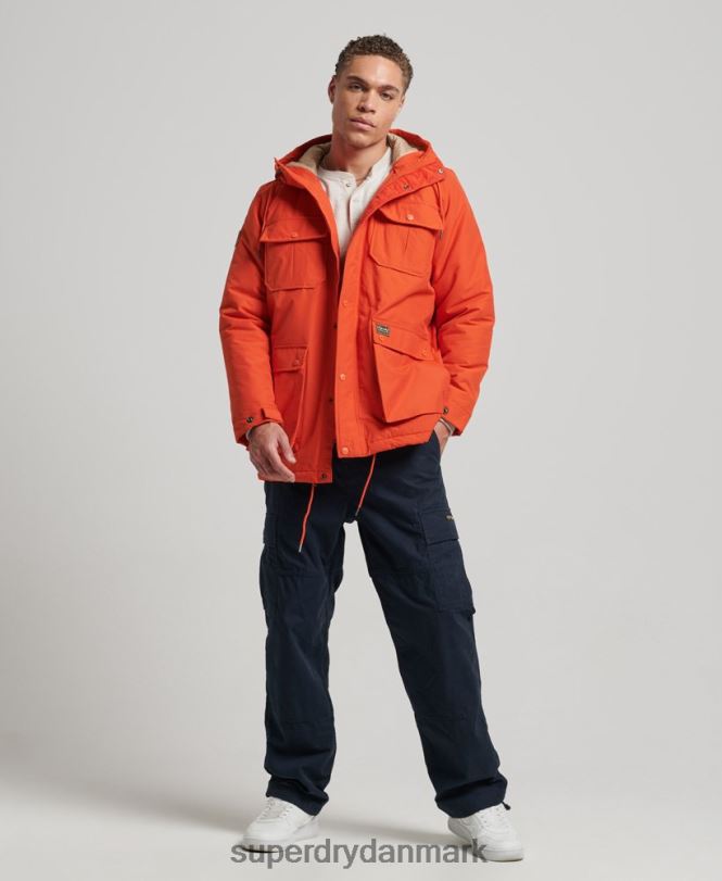 Superdry orange Mænd tøj bjergpolstret parkafrakke 868VH4532