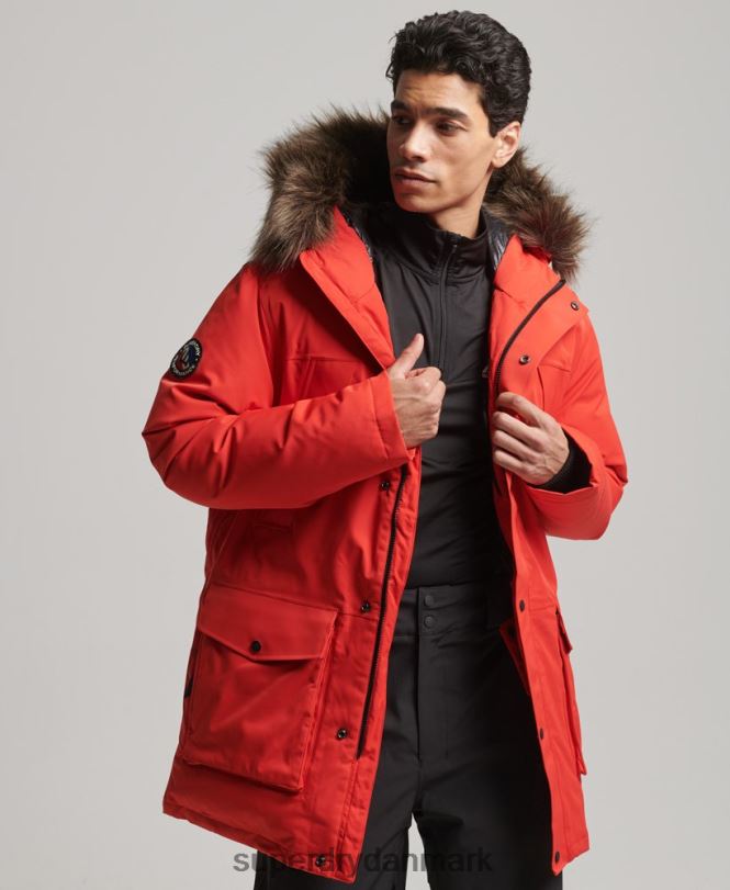 Superdry rød Mænd tøj everest down snow parka frakke 868VH4515