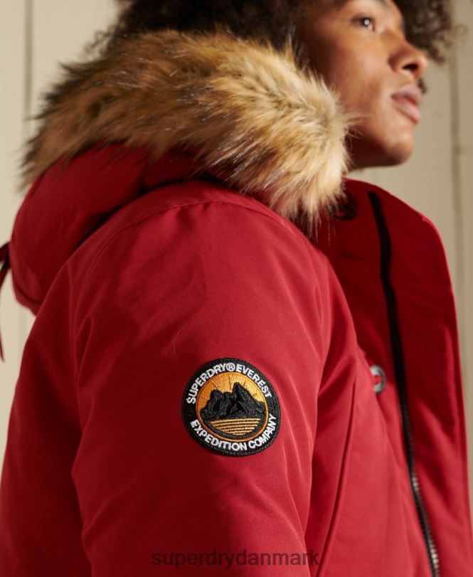 Superdry rød Mænd tøj everest parka frakke 868VH4571