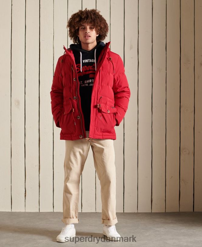 Superdry rød Mænd tøj mountain expedition parka frakke 868VH4486