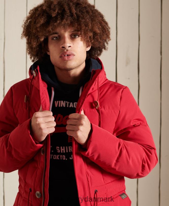 Superdry rød Mænd tøj mountain expedition parka frakke 868VH4486
