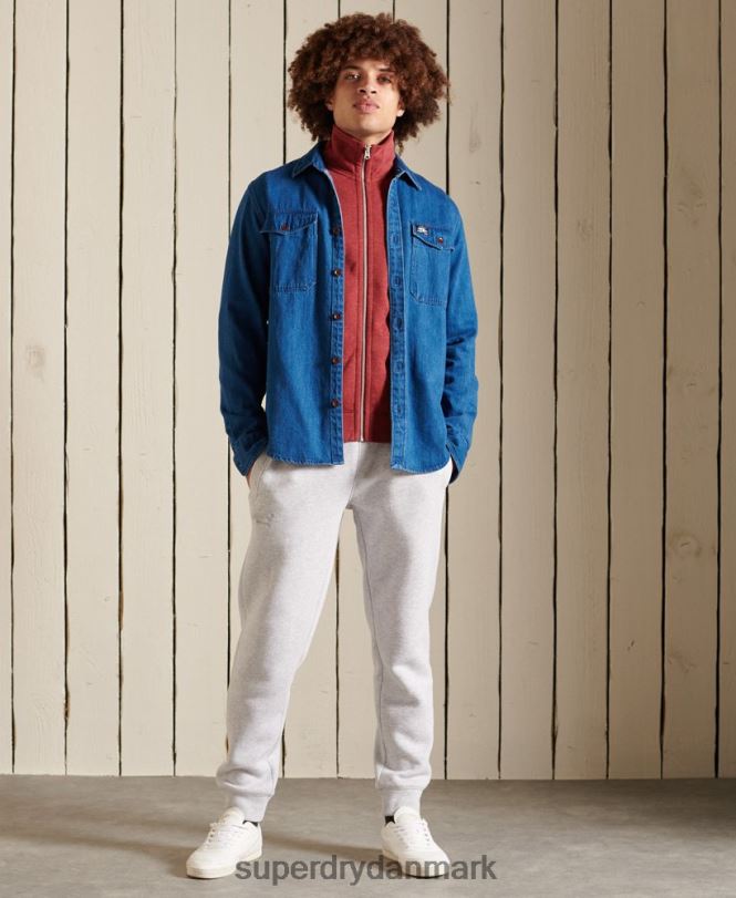 Superdry rød Mænd tøj organisk bomuld vintage logo lynlås spor top 868VH5168