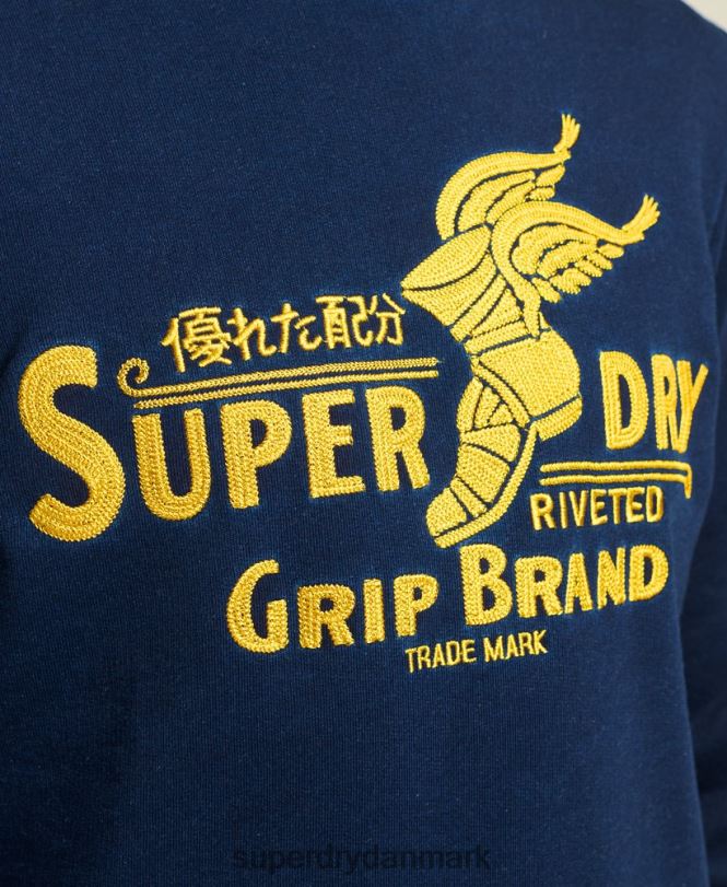 Superdry mørkeblå Mænd tøj wall sign crew sweatshirt 868VH5157