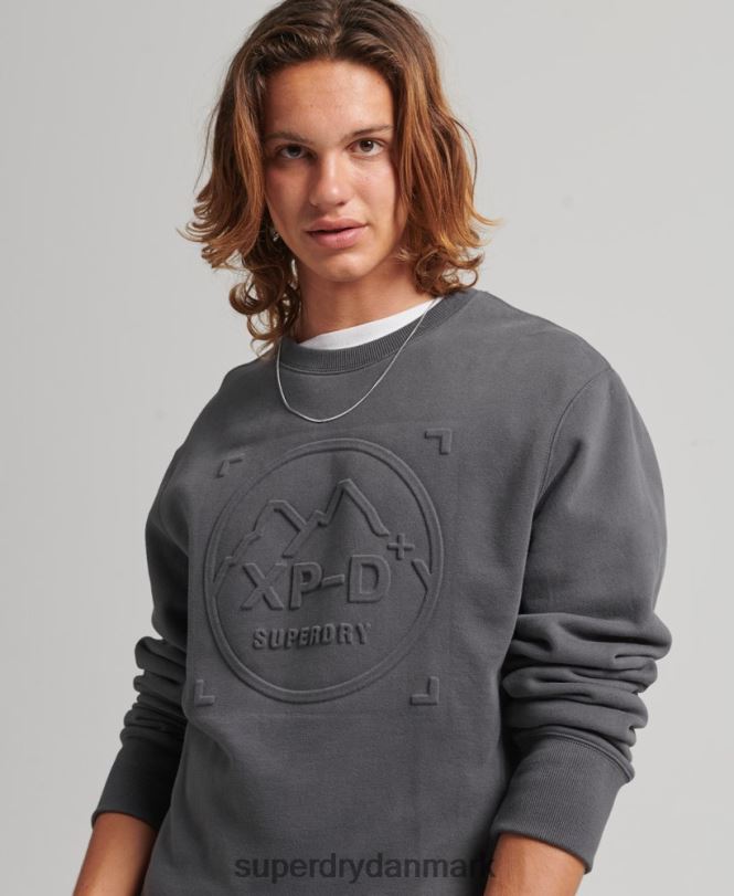 Superdry mørkegrå Mænd tøj ekspedition løs besætning sweatshirt 868VH5000