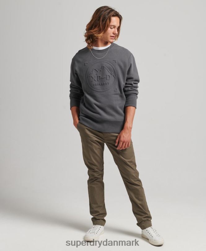 Superdry mørkegrå Mænd tøj ekspedition løs besætning sweatshirt 868VH5000