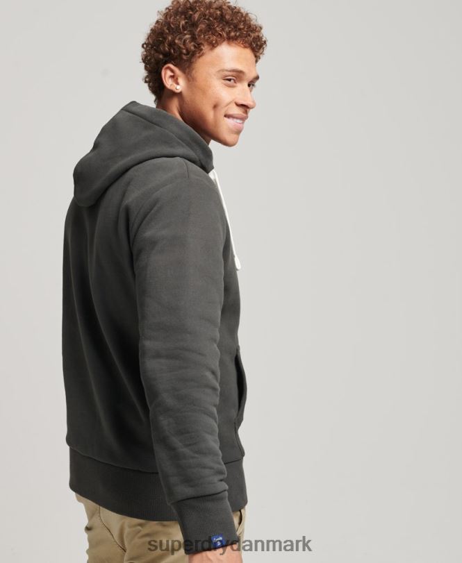 Superdry mørkegrå Mænd tøj kollegial hættetrøje 868VH5089