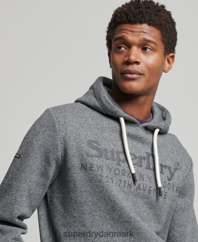 Superdry mørkegrå Mænd tøj spillested tonal hættetrøje 868VH5189