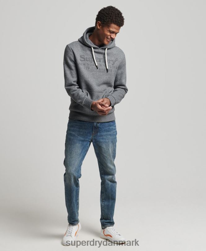 Superdry mørkegrå Mænd tøj spillested tonal hættetrøje 868VH5189