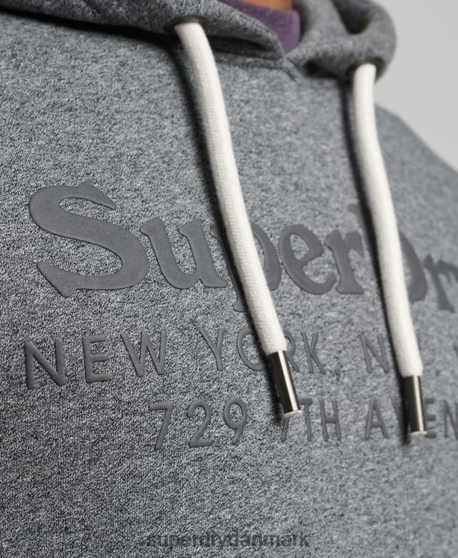 Superdry mørkegrå Mænd tøj spillested tonal hættetrøje 868VH5189