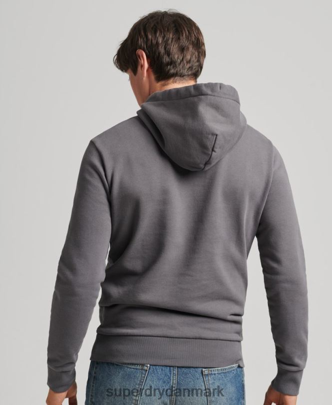 Superdry mørkegrå Mænd tøj vintage downtown script hættetrøje 868VH4998