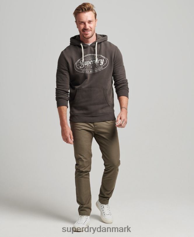 Superdry mørkegrå Mænd tøj vintage lightning logo hættetrøje 868VH5073