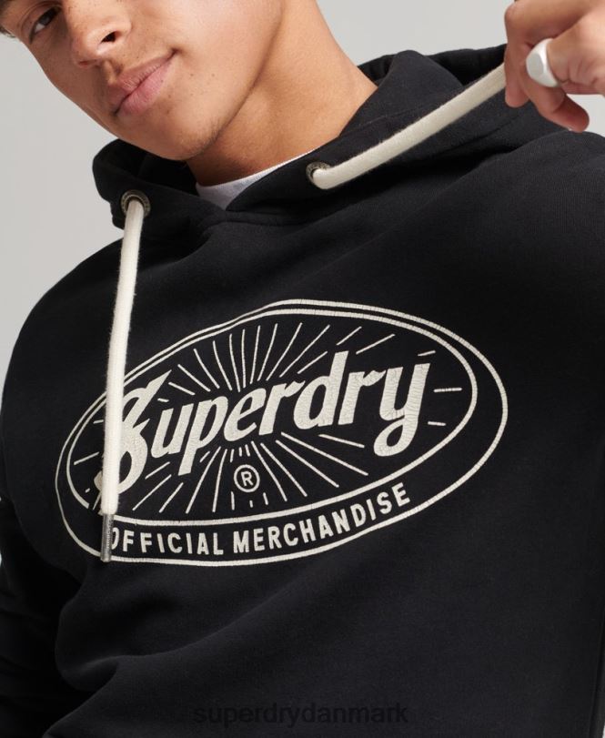 Superdry mørkegrå Mænd tøj vintage lightning logo hættetrøje 868VH5166