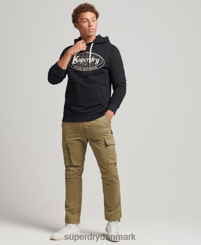 Superdry mørkegrå Mænd tøj vintage lightning logo hættetrøje 868VH5166